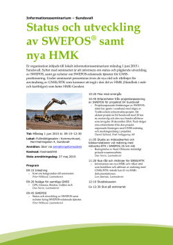 Inbjudan och program lokala SWEPOS-seminarier