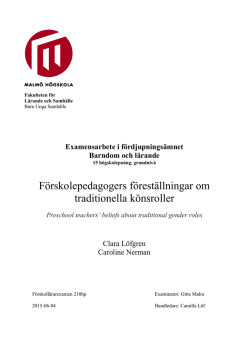 Förskolepedagogers föreställningar om