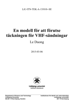 En modell f&ouml;r att f&ouml;rutse t&auml;ckningen f&ouml;r VHF-s&auml;ndningar