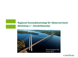 Regional livsmedelsstrategi för Västernorrland: Workshop 1