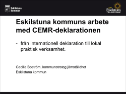 Eskilstuna kommuns arbete med CEMR-deklarationen