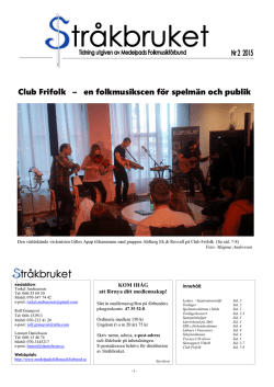 Club Frifolk – en folkmusikscen för spelmän och publik