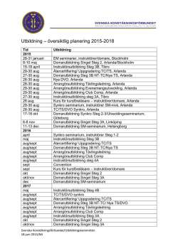 Utbildning – översiktlig planering 2015-2018