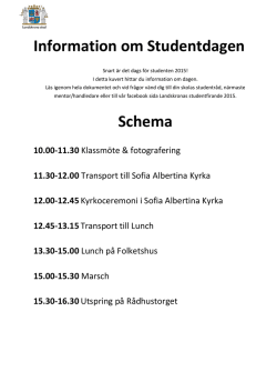 Information om Studentdagen Schema