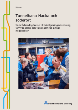 Samrådsredogörelse - Stockholms läns landsting