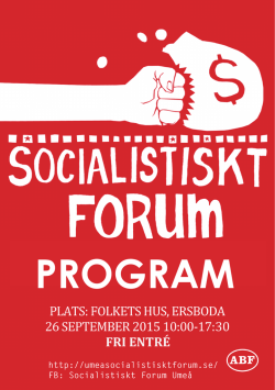 Socialistiskt forum 2015 program