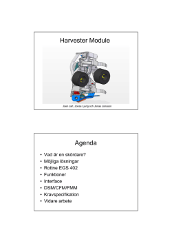 Harvester Module Agenda