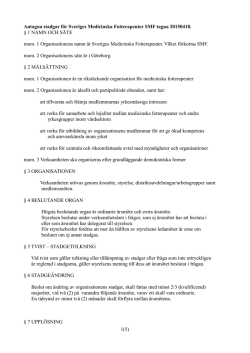 1(5) Antagna stadgar för Sveriges Medicinska Fotterapeuter SMF
