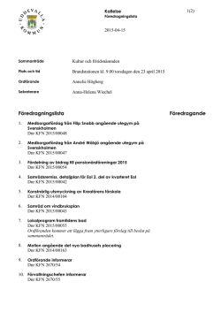 F&ouml;redragningslista F&ouml;redragande