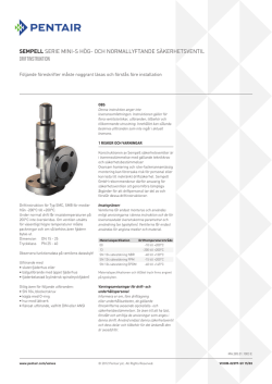 Sempell Safety and Relief Valves, Series Mini-S