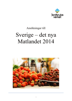 Sverige – det nya Matlandet 2014