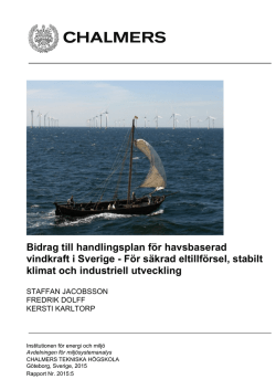 Bidrag till en handlingsplan för havsbaserad vindkraft i Sverige