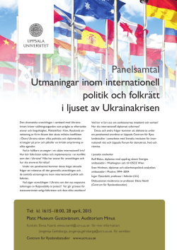 Panelsamtal Utmaningar inom internationell politik och