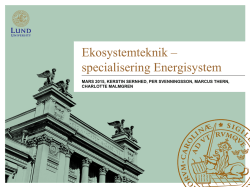 Ekosystemteknik – specialisering Energisystem
