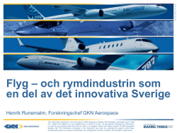 Flyg – och rymdindustrin som en del av det innovativa Sverige