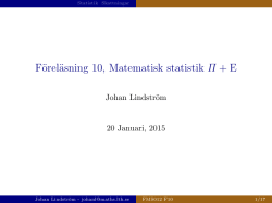 Föreläsning 10, Matematisk statistik +E