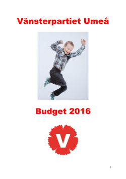 Budgetförslag Vänsterpartiet juni 2015