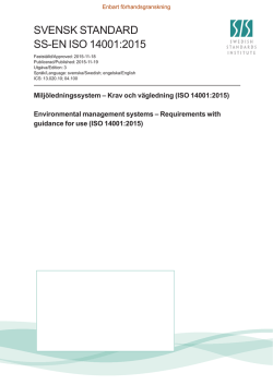SVENSK STANDARD SS-EN ISO 14001:2015