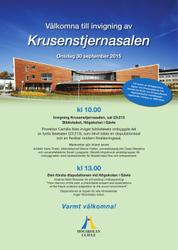 inbjudan som pdf - Högskolan i Gävle