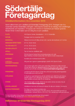utställarinforamtion som PDF. - Södertälje