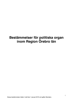 Bestämmelser för politiska organ inom Region Örebro län