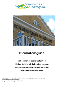 Infoguide 2015-16  - Sommenbygdens Folkhögskola