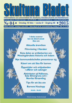 Nr 4 - 2015 - Skultuna Bladet