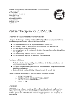 Verksamhetsplan för 2015/2016