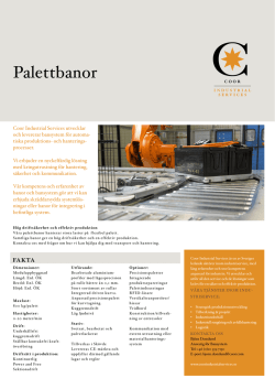 Palettbanor - Coor Industrial Services