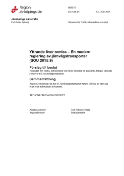 En modern reglering av järnvägstransporter