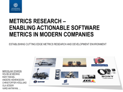 Metrics research - profiling product and