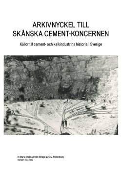Arkivnyckel till SkånSkA cement-koncernen