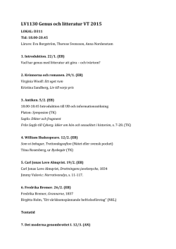 LV1130 Genus och litteratur VT 2015