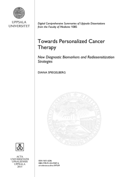 Towards Personalized Cancer Therapy