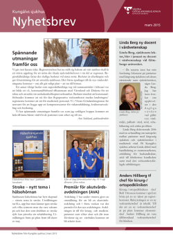 Kungälvs sjukhus nyhetsbrev, mars 2015 (pdf, nytt fönster)