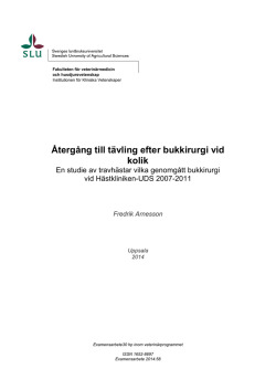 Återgång till tävling efter bukkirurgi vid kolik