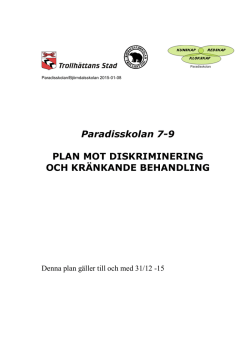Likabehandlingsplan Paradisskolan 7