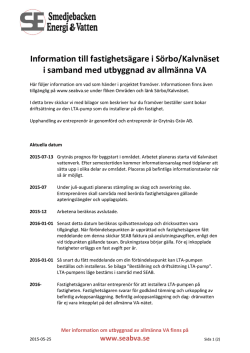Information till fastighetsägare i Sörbo/Kalvnäset i samband med