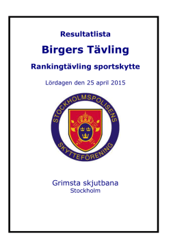 Resultatlista - Birgers tävling 2015