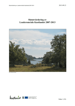 Slututvärdering Leader Kustlandet 2007-2013