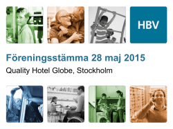 HBV Föreningsstämma 28 maj 2015