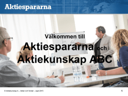 Aktiekunskap A - Aktiespararna