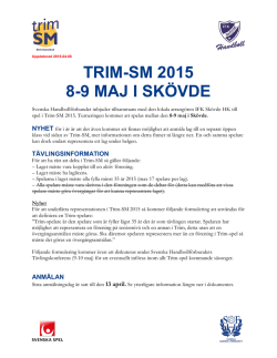 TRIM-SM 2015 8-9 MAJ I SKÖVDE