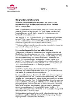 Bakgrundsmaterial demens - Landstinget i Kalmar län