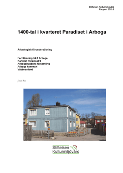 1400-tal i kvarteret Paradiset i Arboga - Samla