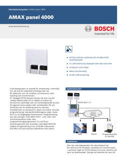 AMAX panel 4000 - Bosch Security Systems