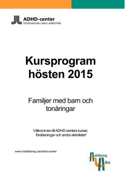 Kursprogram barn 3-17 år hösten 2015