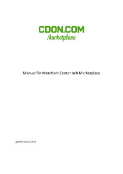 Manual för Merchant Center och Marketplace