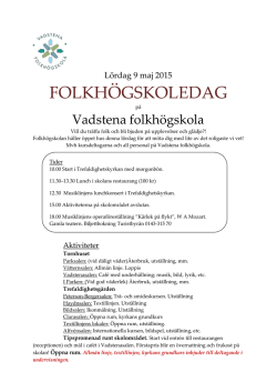FOLKHÖGSKOLEDAG - Vadstena Folkhögskola
