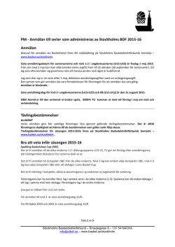 Anmälan till serier som administreras av Stockholms BDF 2015